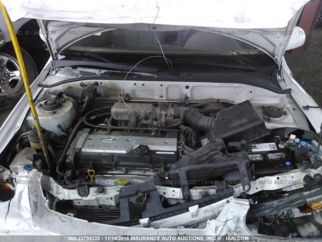 KMHCG45C35U661780 - 2005 HYUNDAI ACCENT GL WHITE photo 10