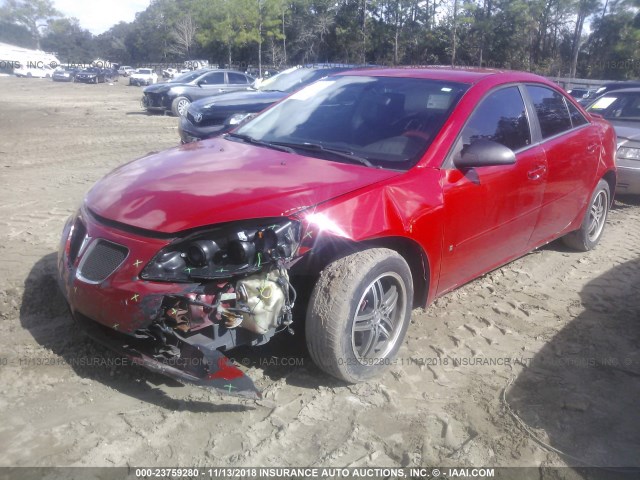 1G2ZF55B764185537 - 2006 PONTIAC G6 SE RED photo 2