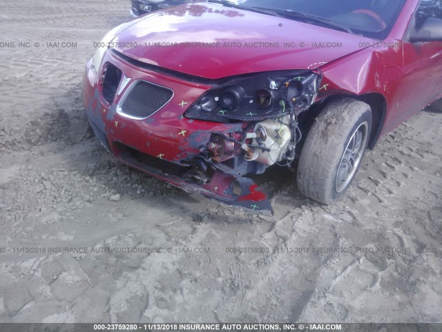 1G2ZF55B764185537 - 2006 PONTIAC G6 SE RED photo 6