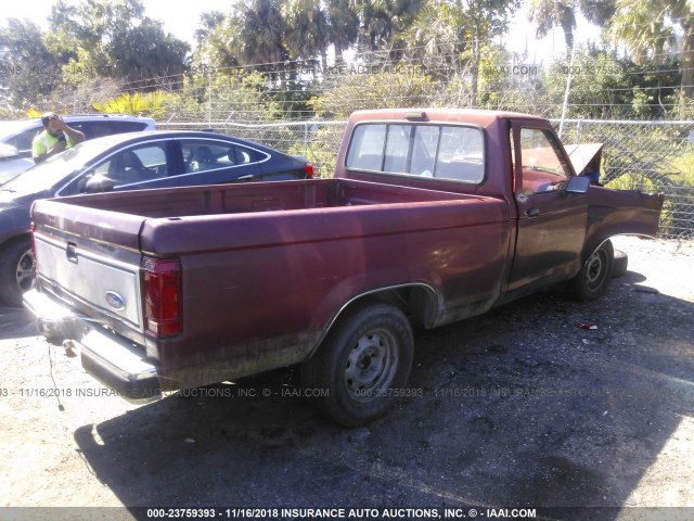 1FTCR10A8KUB11764 - 1989 FORD RANGER RED photo 4