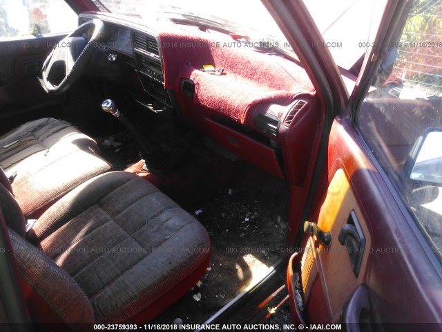 1FTCR10A8KUB11764 - 1989 FORD RANGER RED photo 5