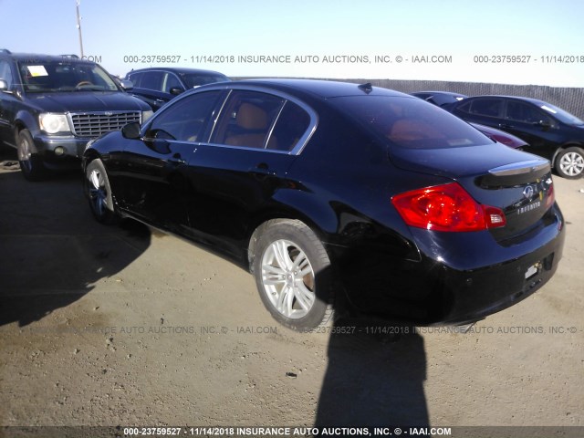 JN1CV6ARXCM682853 - 2012 INFINITI G37 BLACK photo 3