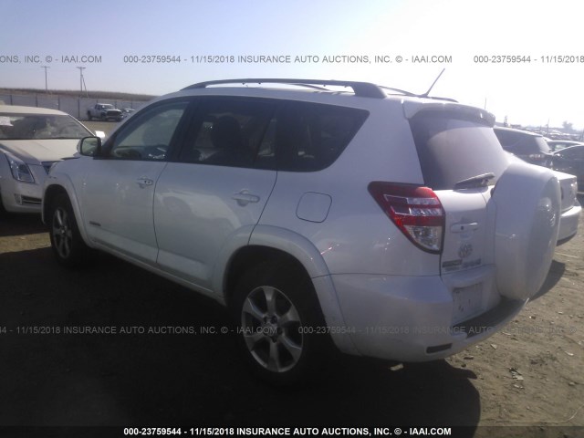 2T3DK4DV0AW015054 - 2010 TOYOTA RAV4 LIMITED WHITE photo 3