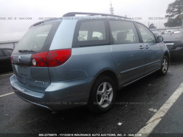 5TDZA23C06S451084 - 2006 TOYOTA SIENNA CE/LE BLUE photo 4