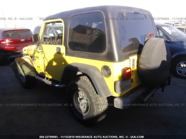 1J4FA39SX4P747819 - 2004 JEEP WRANGLER X YELLOW photo 3