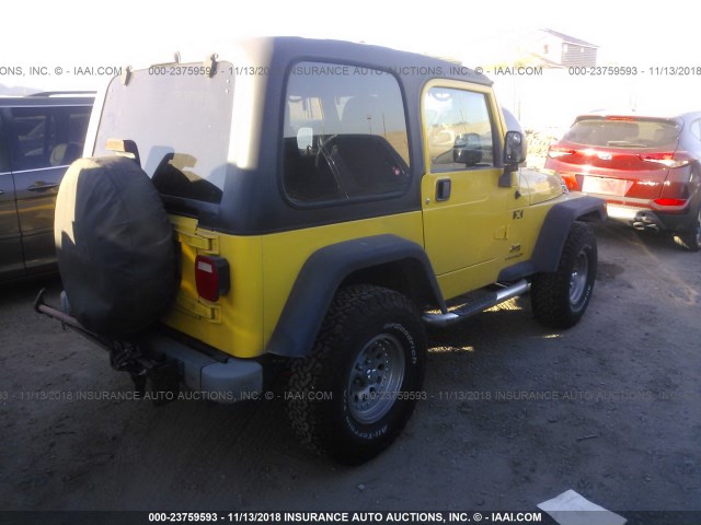 1J4FA39SX4P747819 - 2004 JEEP WRANGLER X YELLOW photo 4