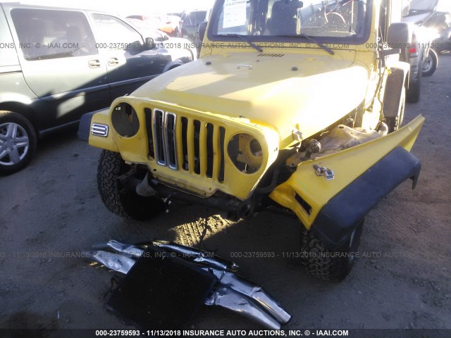 1J4FA39SX4P747819 - 2004 JEEP WRANGLER X YELLOW photo 6