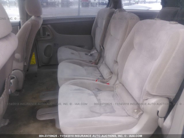 5TDZK23C18S190497 - 2008 TOYOTA SIENNA CE/LE WHITE photo 8