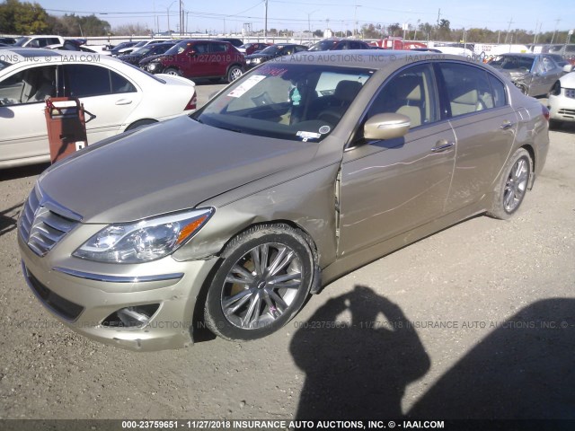 KMHGC4DD4CU203928 - 2012 HYUNDAI GENESIS 3.8L GOLD photo 2