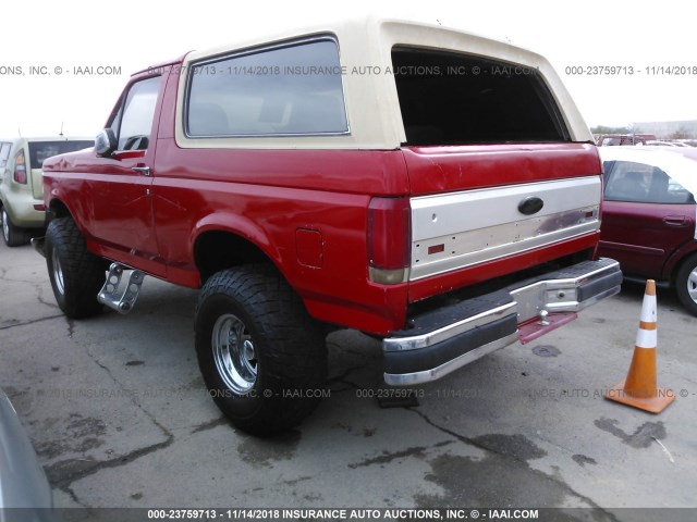 1FMDU15Y9HLA48659 - 1987 FORD BRONCO U100 RED photo 3