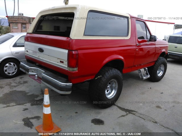 1FMDU15Y9HLA48659 - 1987 FORD BRONCO U100 RED photo 4