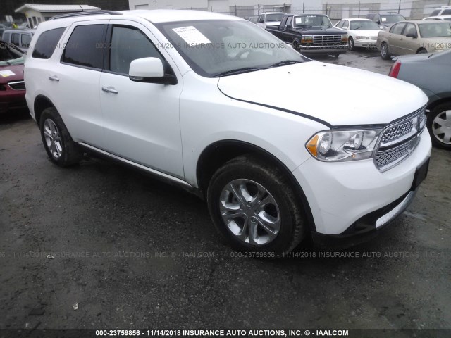 1C4RDHDG1DC616974 - 2013 DODGE DURANGO CREW WHITE photo 1