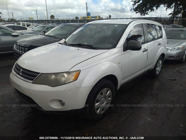 JA4LS21W48Z014331 - 2008 MITSUBISHI OUTLANDER ES WHITE photo 2