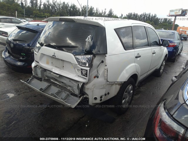 JA4LS21W48Z014331 - 2008 MITSUBISHI OUTLANDER ES WHITE photo 4