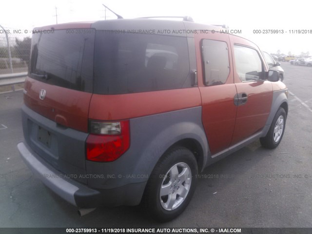 5J6YH28523L029939 - 2003 HONDA ELEMENT EX ORANGE photo 4