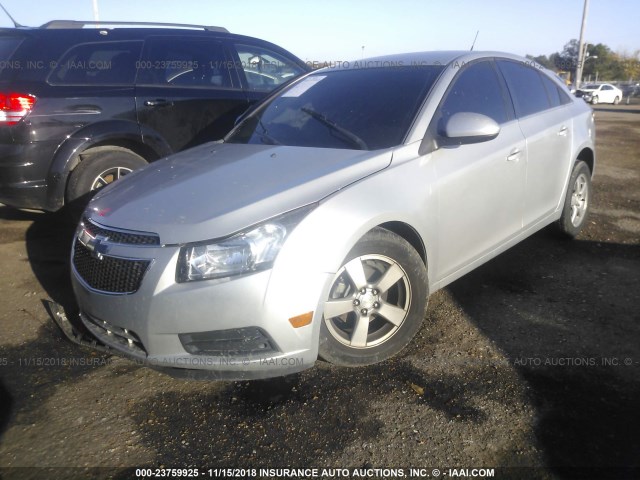 1G1PF5SC0C7368068 - 2012 CHEVROLET CRUZE LT SILVER photo 2