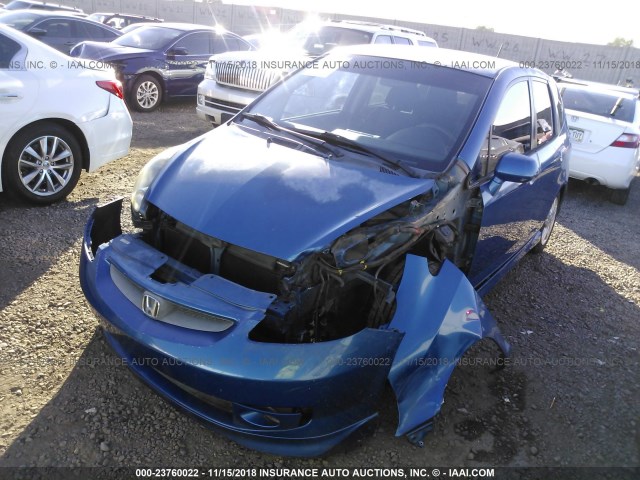 JHMGD38647S026238 - 2007 HONDA FIT S BLUE photo 2