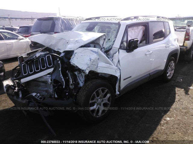 ZACCJBBB9HPG02423 - 2017 JEEP RENEGADE LATITUDE WHITE photo 2