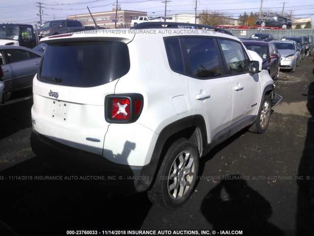 ZACCJBBB9HPG02423 - 2017 JEEP RENEGADE LATITUDE WHITE photo 4