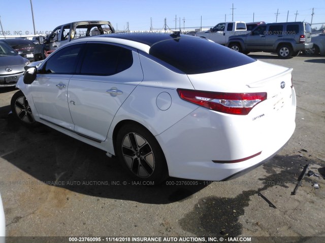 KNAGM4ADXC5020756 - 2012 KIA OPTIMA HYBRID WHITE photo 3