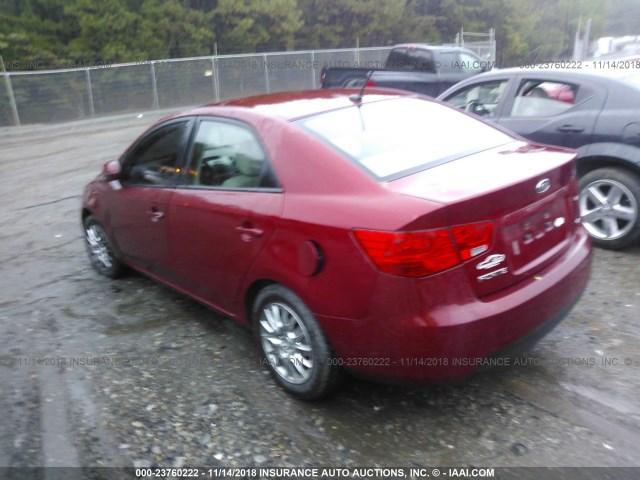 KNAFU4A20B5409964 - 2011 KIA FORTE EX RED photo 3