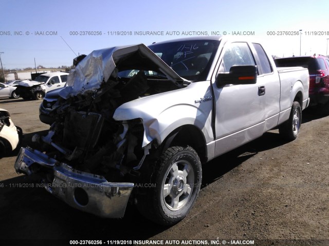 1FTEX1CM2EFA47296 - 2014 FORD F150 SUPER CAB SILVER photo 2