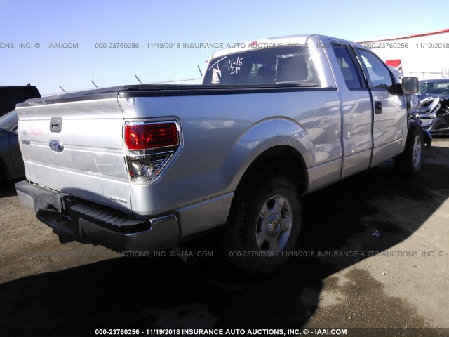 1FTEX1CM2EFA47296 - 2014 FORD F150 SUPER CAB SILVER photo 4