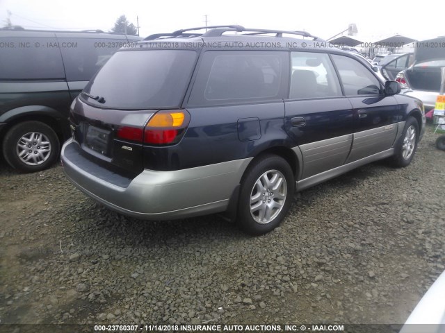 4S3BH675327609373 - 2002 SUBARU LEGACY OUTBACK AWP BLUE photo 4