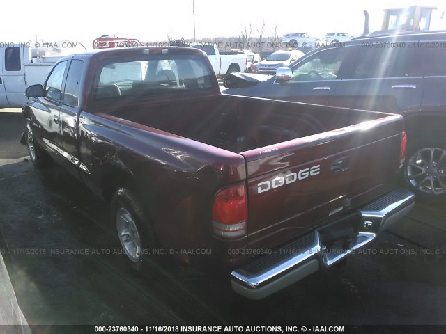 1B7GL22N9YS581458 - 2000 DODGE DAKOTA RED photo 3