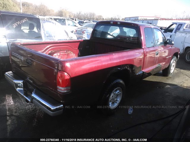 1B7GL22N9YS581458 - 2000 DODGE DAKOTA RED photo 4