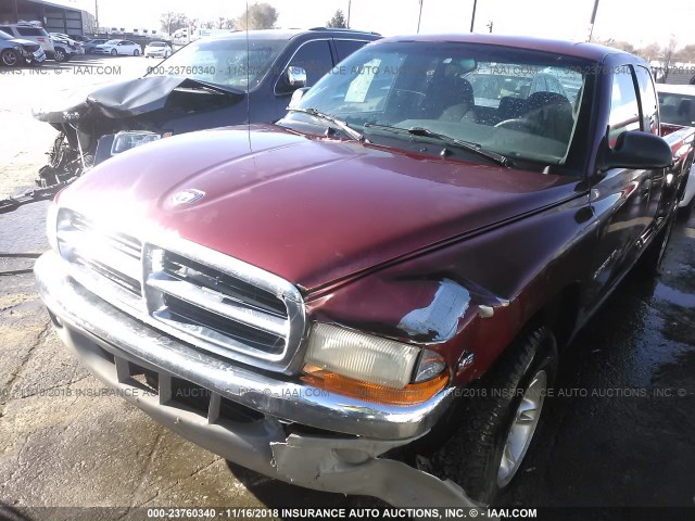 1B7GL22N9YS581458 - 2000 DODGE DAKOTA RED photo 6