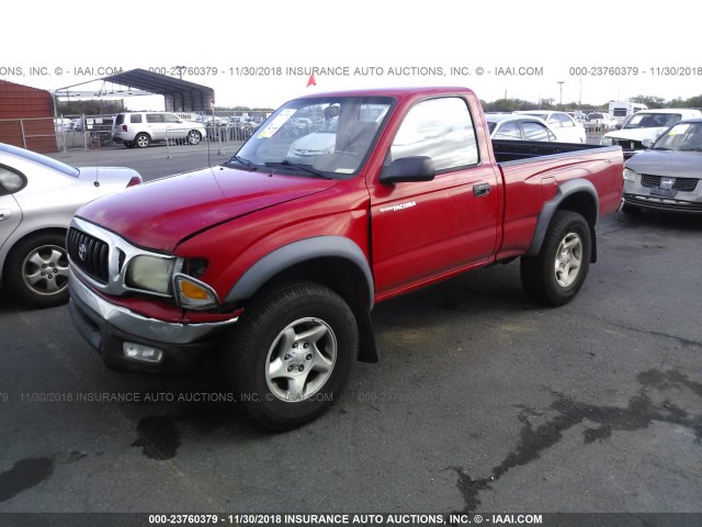 5TENM92N51Z746064 - 2001 TOYOTA TACOMA PRERUNNER RED photo 2