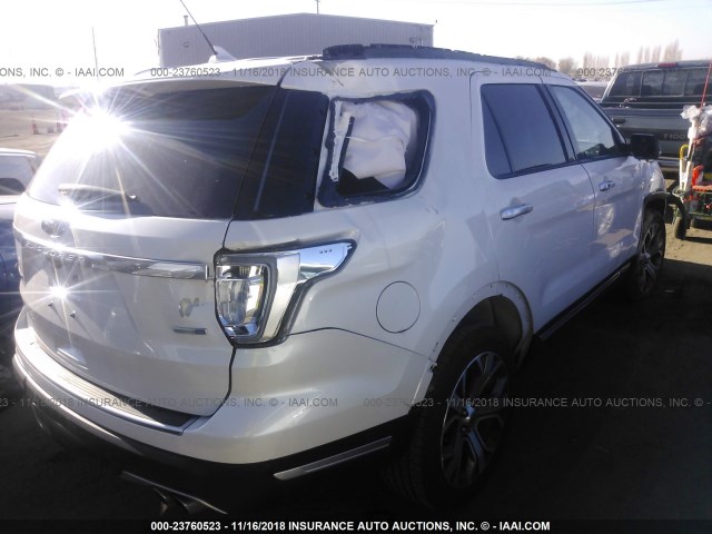 1FM5K8HT0JGB89492 - 2018 FORD EXPLORER PLATINUM WHITE photo 4