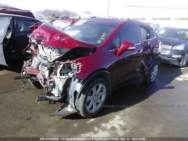 KL4CJGSB8FB221631 - 2015 BUICK ENCORE RED photo 2