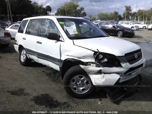 2HKYF18155H558831 - 2005 HONDA PILOT LX WHITE photo 1