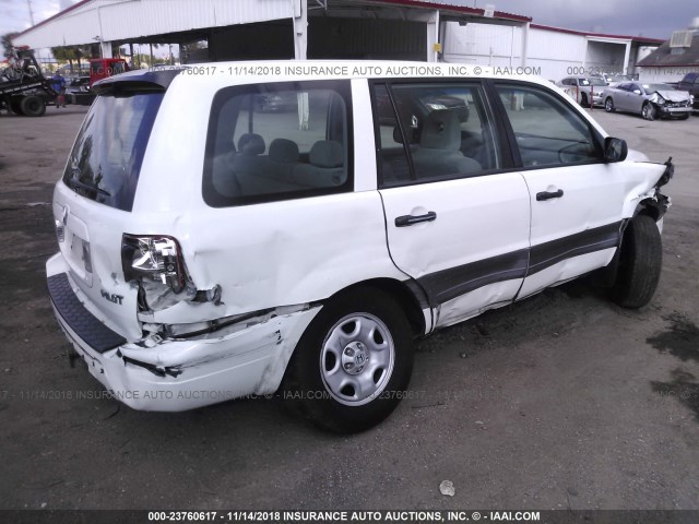 2HKYF18155H558831 - 2005 HONDA PILOT LX WHITE photo 4