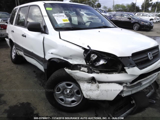 2HKYF18155H558831 - 2005 HONDA PILOT LX WHITE photo 6