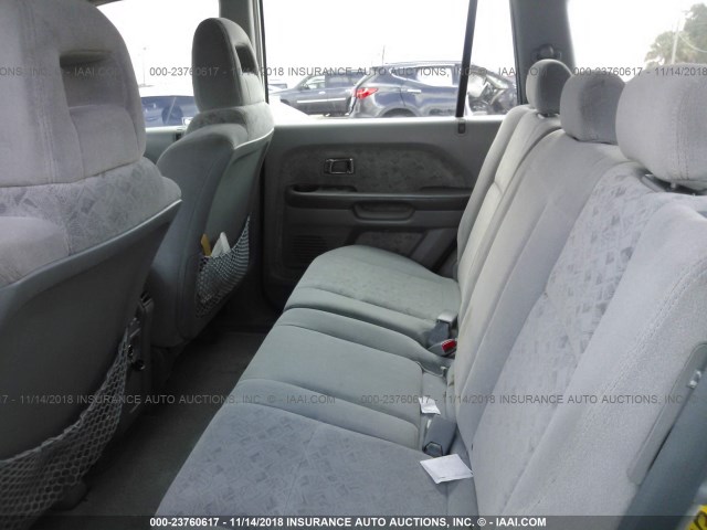 2HKYF18155H558831 - 2005 HONDA PILOT LX WHITE photo 8