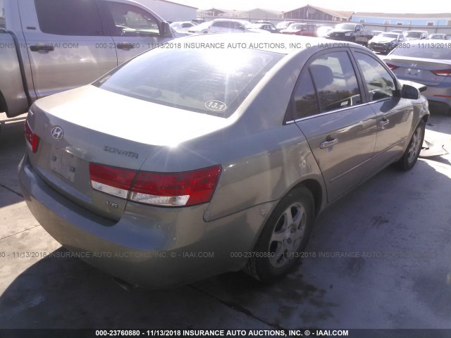 5NPEU46F77H189983 - 2007 HYUNDAI SONATA SE/LIMITED BEIGE photo 4