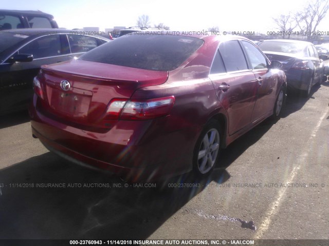 4T1BK46K07U024512 - 2007 TOYOTA CAMRY NEW GENERAT LE/XLE/SE RED photo 4