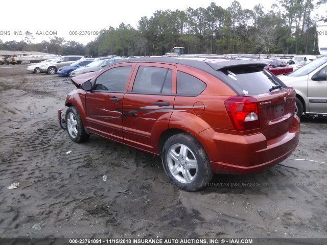 1B3HB48B77D165266 - 2007 DODGE CALIBER SXT ORANGE photo 3