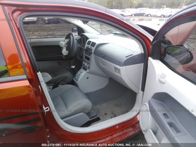 1B3HB48B77D165266 - 2007 DODGE CALIBER SXT ORANGE photo 5