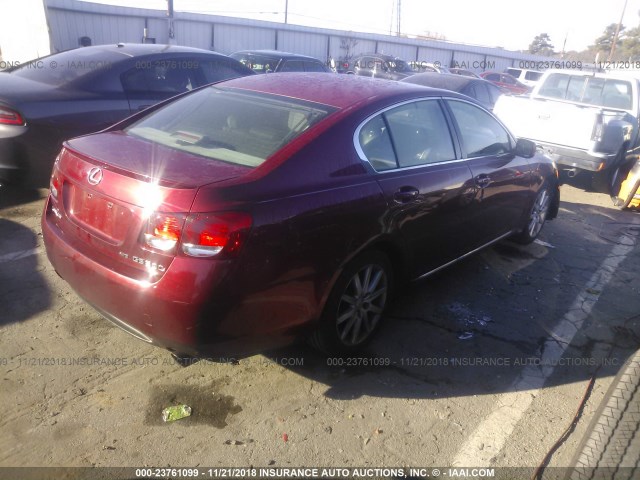 JTHCH96S760004976 - 2006 LEXUS GS GENERATION 200 300 BURGUNDY photo 4