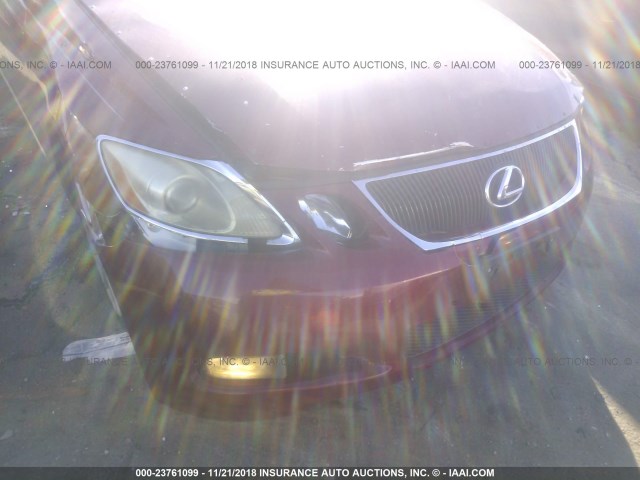 JTHCH96S760004976 - 2006 LEXUS GS GENERATION 200 300 BURGUNDY photo 6