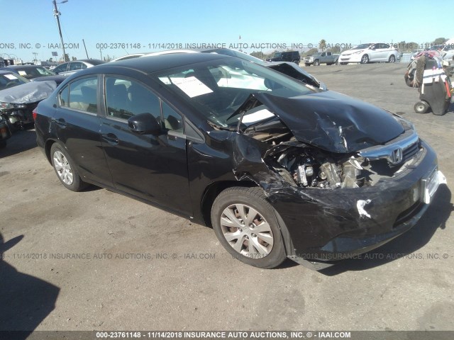 19XFB2F54CE369877 - 2012 HONDA CIVIC LX BLACK photo 1