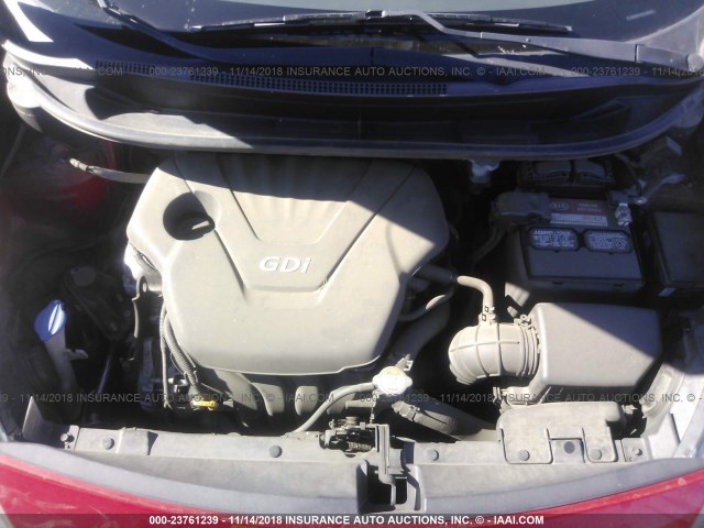 KNADM5A38C6038604 - 2012 KIA RIO LX RED photo 10