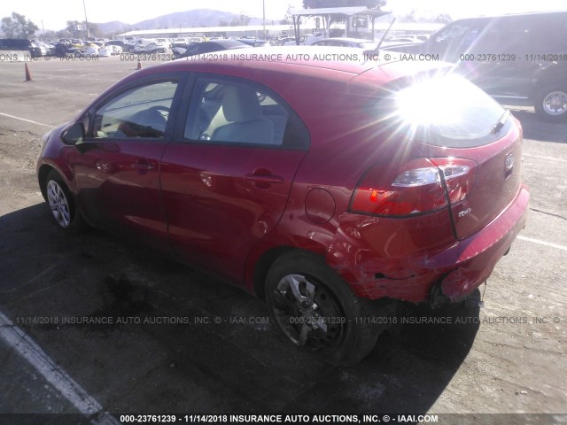 KNADM5A38C6038604 - 2012 KIA RIO LX RED photo 3