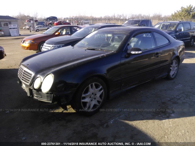 WDBLJ70G02T107744 - 2002 MERCEDES-BENZ CLK 430 BLACK photo 2