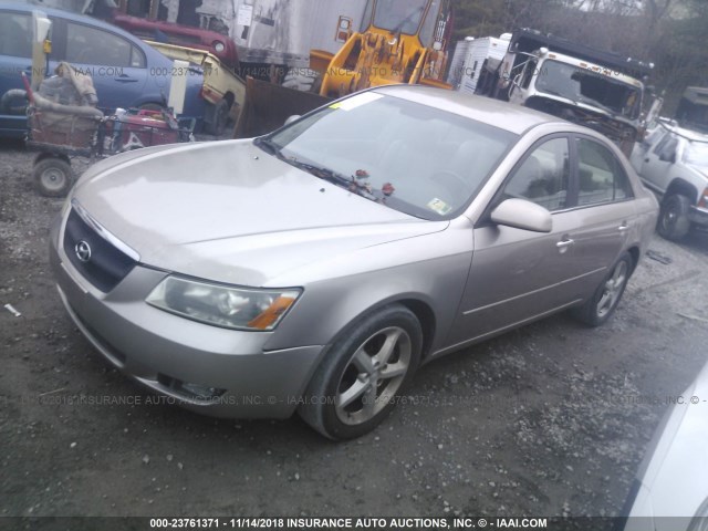 5NPEU46F76H050015 - 2006 HYUNDAI SONATA GLS/LX GOLD photo 2