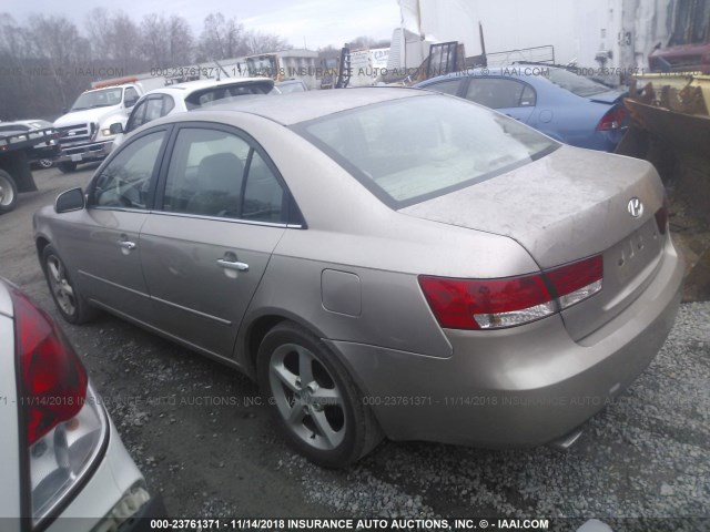 5NPEU46F76H050015 - 2006 HYUNDAI SONATA GLS/LX GOLD photo 3